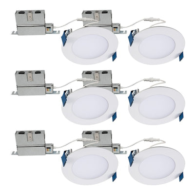 Keystone KT-WDLED9-4A-9CSF-FDIM 4" Wafer Ultra-Slim Downlight, 6-Pack