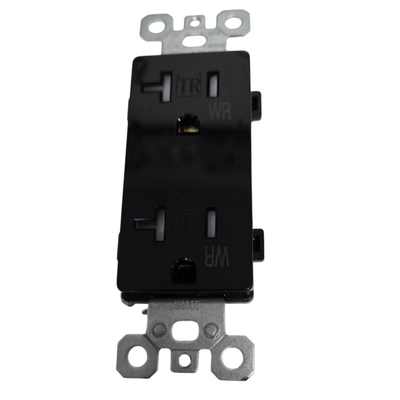 Lew 20A Decora Outlet, Weather Resistant, Tamper Resistant - Black