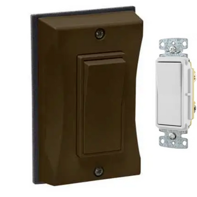 Outdoor Cover, Includes Light Switch, Single Gang, Bronze, 10-pack
