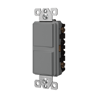 Enerlites 62835-GY Dual Rocker Three-Way Light Switch, Gray