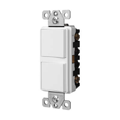 Buy the Enerlites 62835-W white dual rocker three-way wall switch.