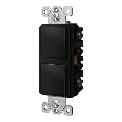 Enerlites 62835-BK Dual Rocker Three-Way Light Switch, Black