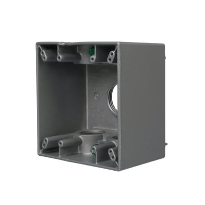 Bell 5389-0 Two Gang Weatherproof Deep Box, Five 1 in. Threaded Outlets