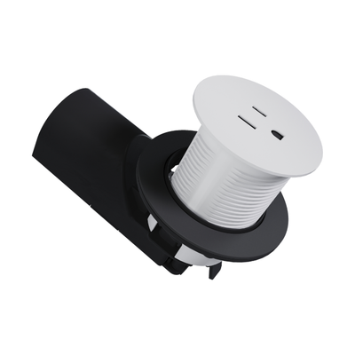 Legrand CP498TR15W Kitchen Countertop Round Outlet, 15A, Matte White