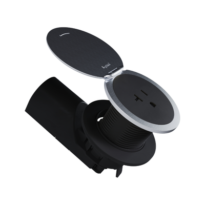 Legrand CP498TR20BK Black Countertop 20A Outlet with Stainless Steel Lid