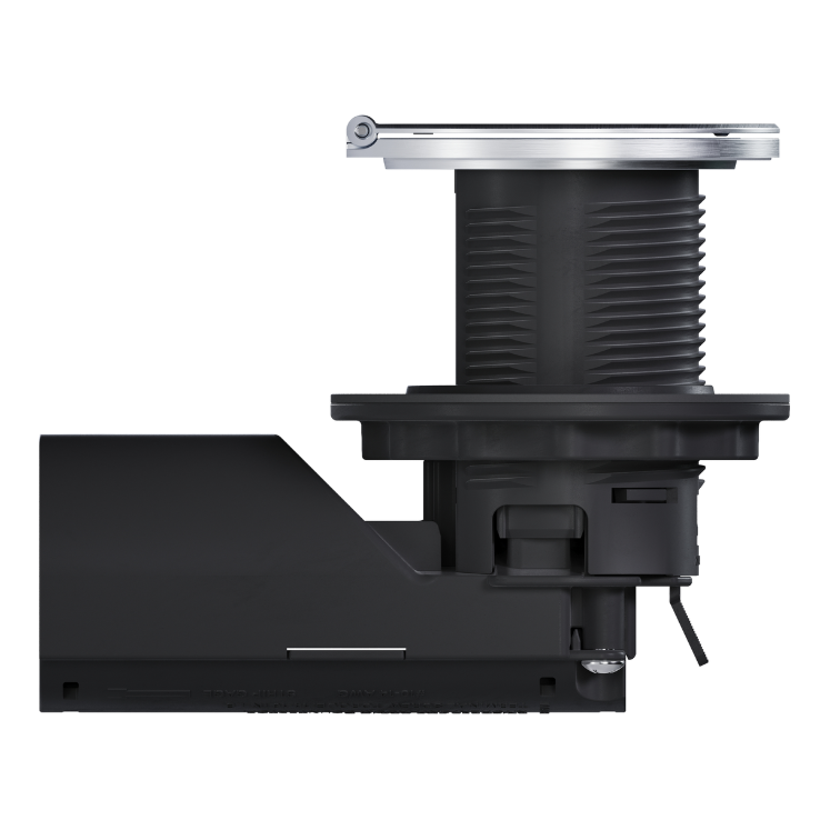 Kitchen Countertop Round Outlet, 15A, Black Body, Stainless Steel Lid