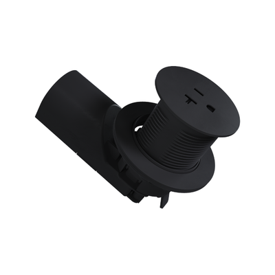 Kitchen Countertop Round Outlet, 20A, Black, No Lid
