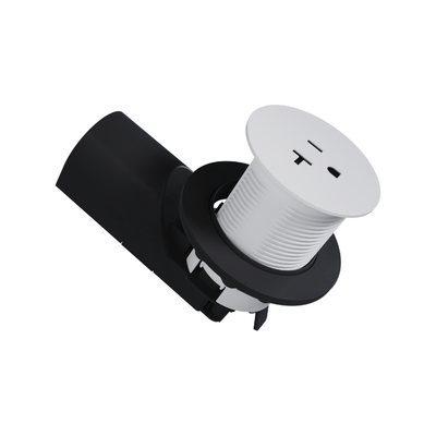 Legrand CP498TR20W Kitchen Countertop Round Outlet, 20A, White