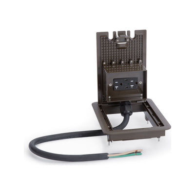 Lew Electric DB-1-DB-USBCC Outdoor Brown Deck Waterproof Power Box, USB-C/C