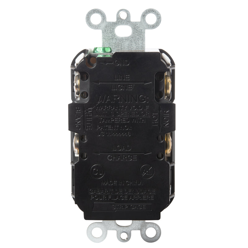 GFCI with USB-AC Charging Combo Outlet, Load Out, TR, 20A, White