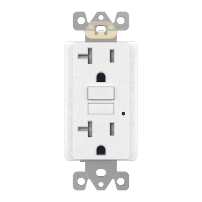 Enerlites GFTWRG20-W GFCI 20A Outlet, Load Out, WR, TR, White