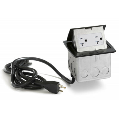 PUFP-CT-BK-DS-WC Kitchen Pop Up Power Outlet, Corded, Matte Black