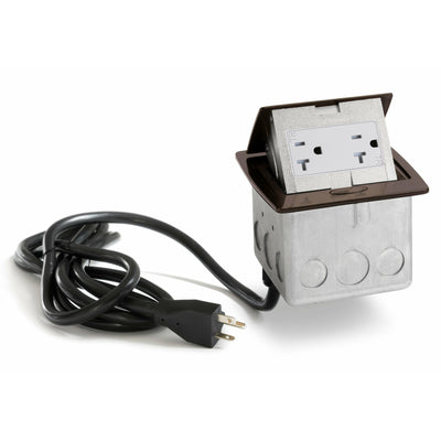 PUFP-CT-DB-DS-WC Kitchen Pop Up Power Outlet, Corded, Dark Bronze