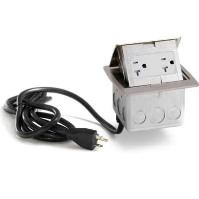 PUFP-CT-SN-DS-WC Kitchen Pop Up Power Outlet, Corded, Satin Nickel