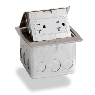 Lew Electric PUFP-CT-NS-DS-MB Kitchen Pop Up 20A Power Outlet, Nickel