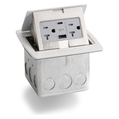 Lew Electric PUFP-CT-OW-AC-MB Kitchen Pop Up 20A Charging USB Off-White