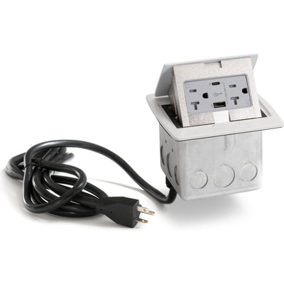 PUFP-CT-OW-AC-WC Kitchen Pop Up USB A/C Corded Outlet, Off White