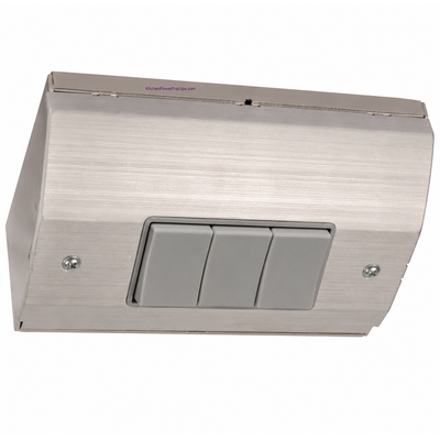 RU100SSTLS Under Cabinet Slim Triple Rocker Light Switch Box, Stainless