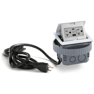 Kitchen Counter Pop Up Outlet Charging USB A/C Ports, Corded, White