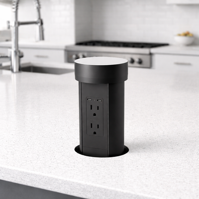 PointPod PPCV815PD Silver Hidden Pop-up power outlet custom top