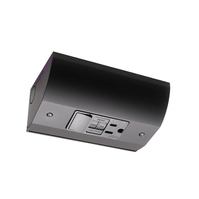 Under Cabinet Angled Power Strip with GFCI and Switch, Hardwired, Black