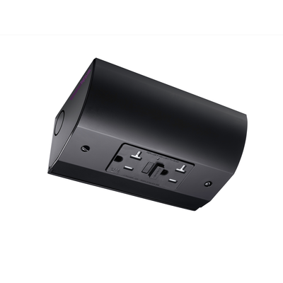 Under Cabinet Angled Power Strip with GFCI Outlet, 20A Hardwired, Black