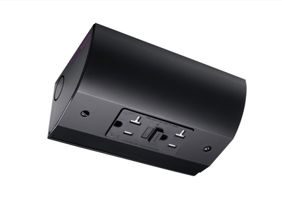 Under Cabinet Angled Power Strip with GFCI Outlet, 20A Hardwired, Black