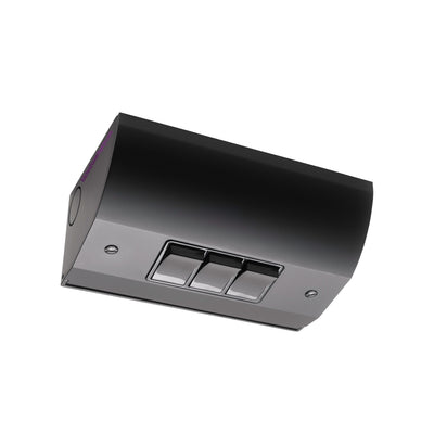 Under Cabinet Angled Triple Light Switch Box, Hardwired, Black