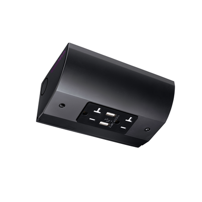 Under Cabinet Angled Outlet Strip 2 Power, 2 USB-A, Hardwired, Black