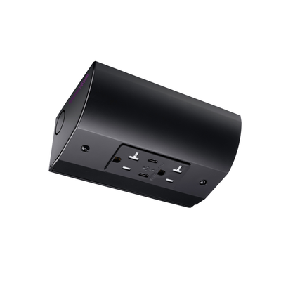 Under Cabinet Angled Outlet Strip 2 Power USB-A/C 30W, Hardwired Black