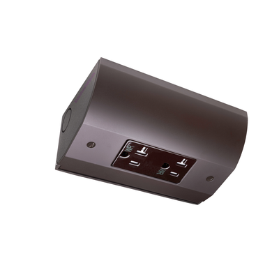 Under Cabinet Angled Outlet Strip with Two Power, Hardwired, Brown