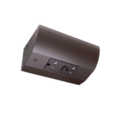 Under Cabinet Angled Power Strip with GFCI Outlet, 20A Hardwired Brown
