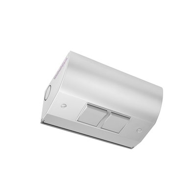 Under Cabinet Angled Dual Light Switch Box, Hardwired, Stainless