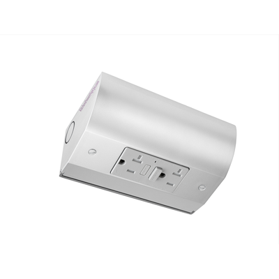 Under Cabinet Angled Power Strip, GFCI Outlet, Hardwired, Stainless