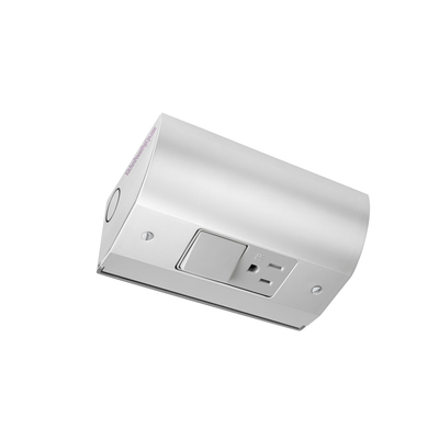 Under Cabinet Angled Power Strip w/ Plug & Switch Hardwired Stainless