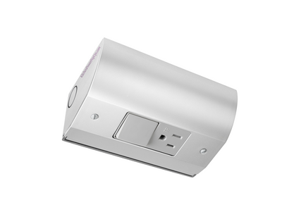 Under Cabinet Angled Power Strip w/ Plug & Switch Hardwired Stainless