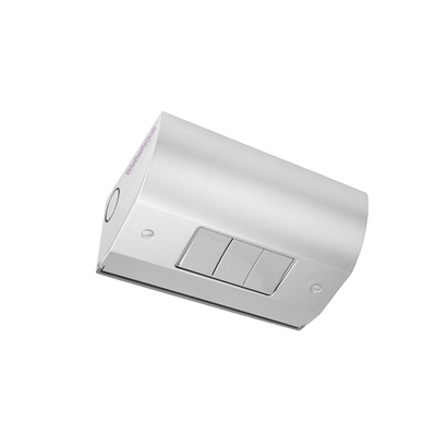 Under Cabinet Angled Triple Light Switch Box, Hardwired, Stainless