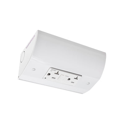Under Cabinet Angled Power Strip with GFCI & AFCI, Hardwired, White