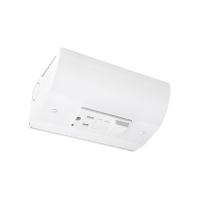 Under Cabinet Angled Power Strip with GFCI & Switch, Hardwired, White