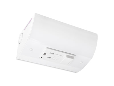 Under Cabinet Angled Power Strip with GFCI & Switch, Hardwired, White