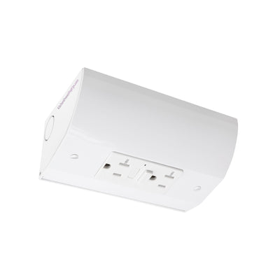 Under Cabinet Angled Power Strip with GFCI Outlet, 20A Hardwired, White