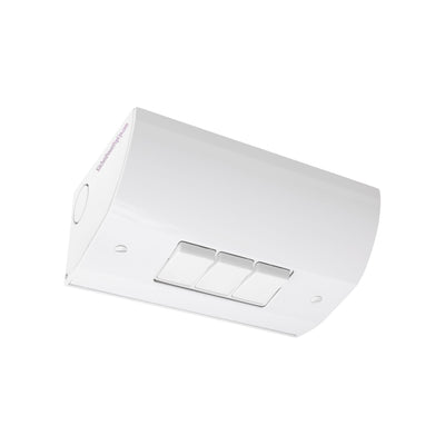 Under Cabinet Angled Triple Light Switch Box, Hardwired, White