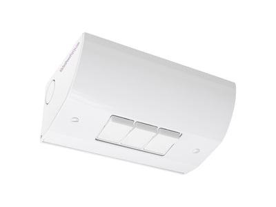 Under Cabinet Angled Triple Light Switch Box, Hardwired, White