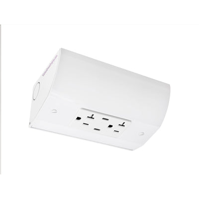 Under Cabinet Angled Outlet Strip 2 Power USB-A/C 30W, Hardwired White