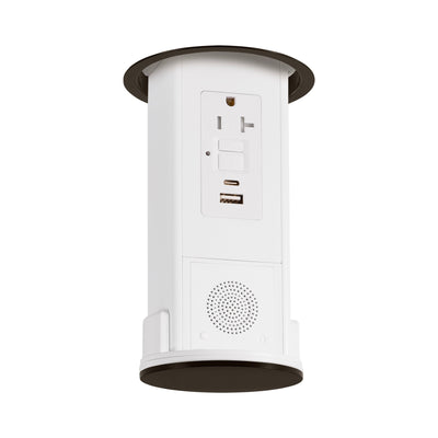 Under Cabinet Hidden Pop Down Outlet, GFI, Speaker, USB A/C, Bronze