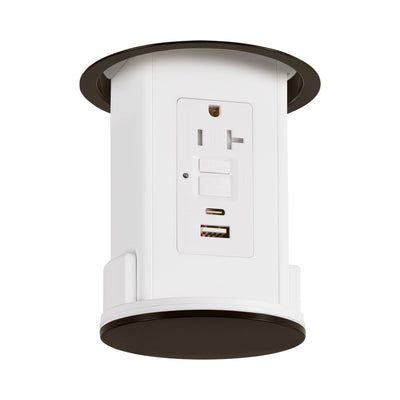 Lew UCPDR20GFIACD-AWT-DB Under Cabinet Pop Down, GFI, USB A-C, Bronze