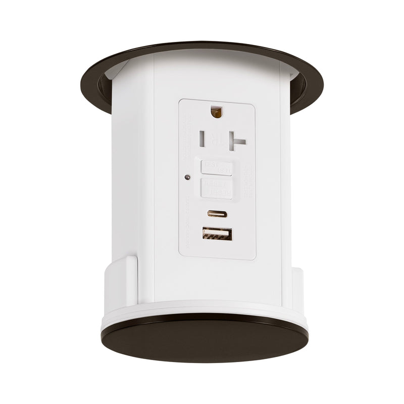 Lew UCPDR20GFIACD-AWT-DB Under Cabinet Pop Down, GFI, USB A-C, Bronze