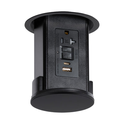 Lew UCPDR20GFIACD-BK Under Cabinet Pop Down, GFI/USB, All-Black