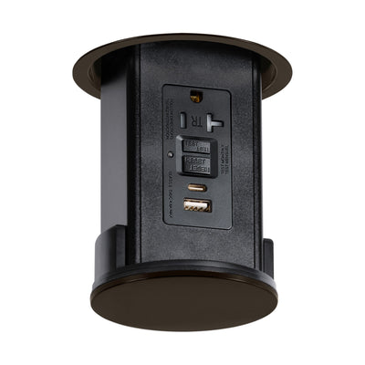 Lew UCPDR20GFIACD-DB Under Cabinet Pop Down, GFI/USB, Black/Bronze