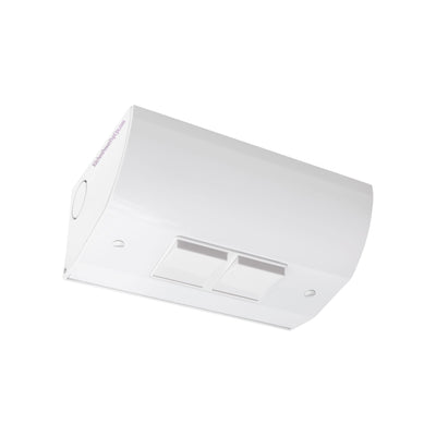 Under Cabinet Angled Dual Light Switch Box, Hardwired, White